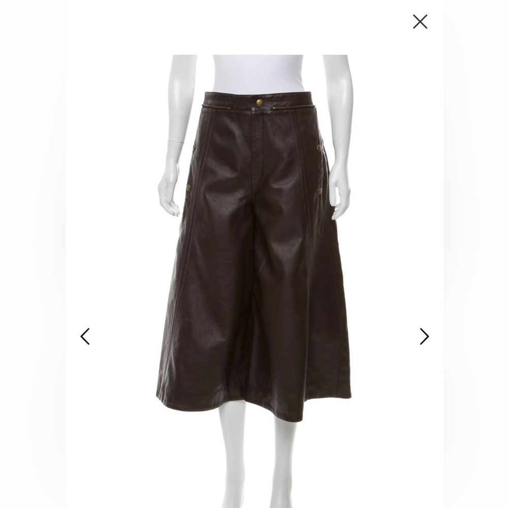 CHLOÉ High-Rise Cropped Leather Pants – NWT – Size XL (US 12 / FR 44)